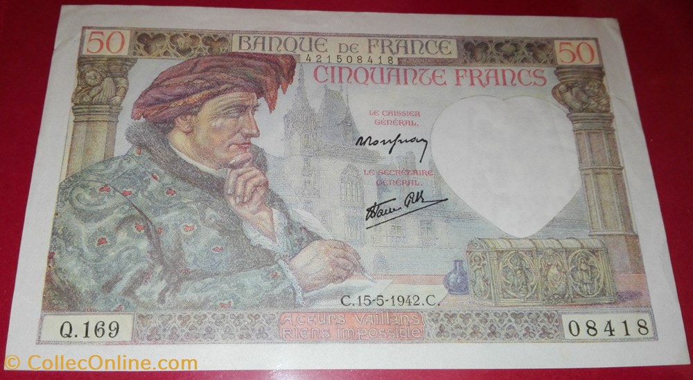 50 Francs Jacques Coeur billets 50 francs jacques coeur