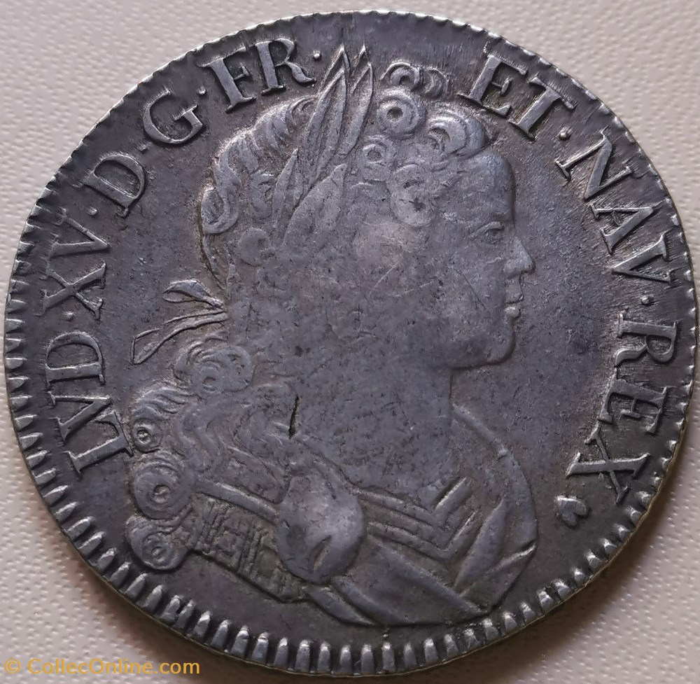 monnaies europe medievale royales ecu de france navarre 1718 g