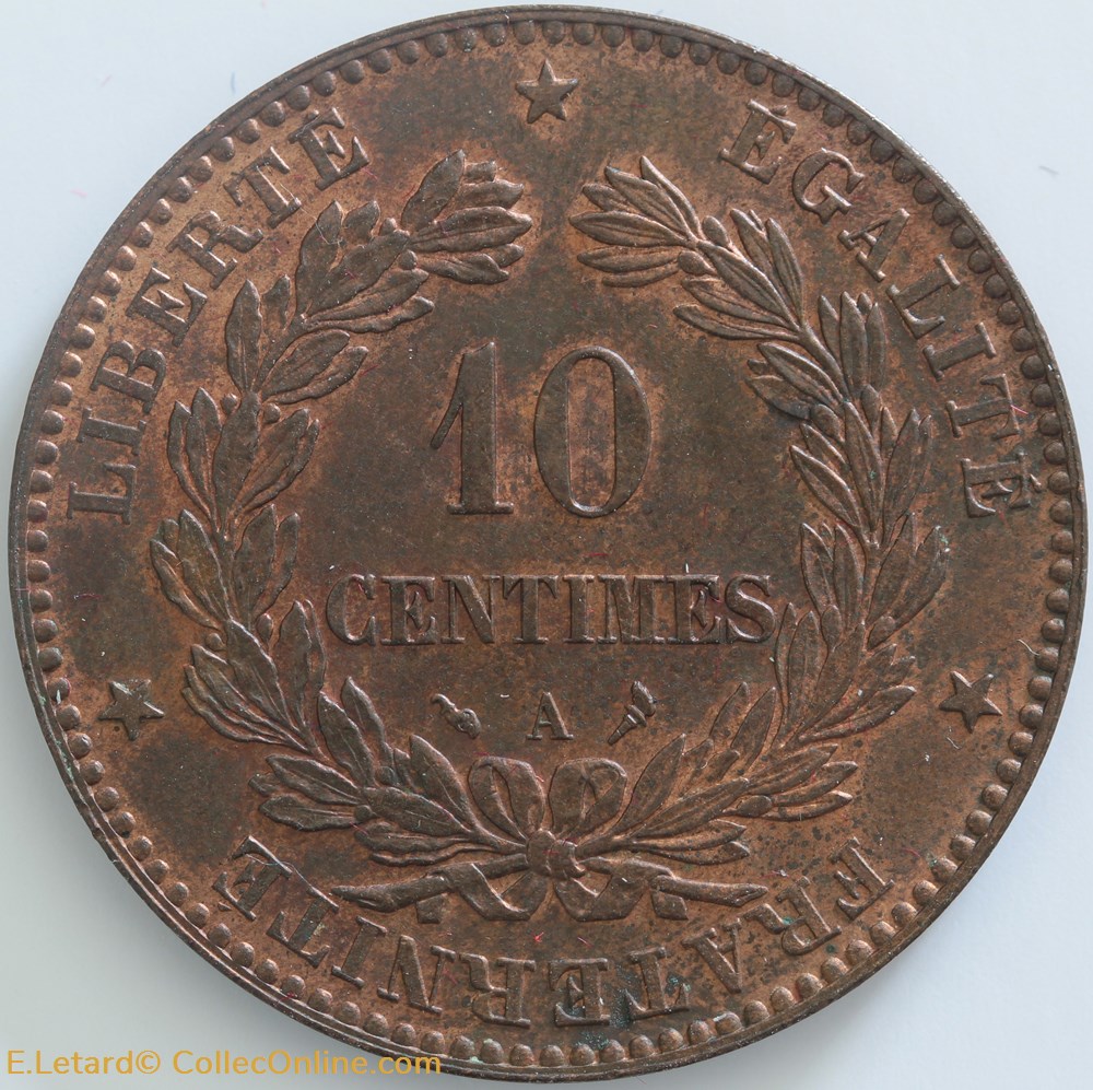Dix Centimes Cérès monnaies monde france dix centimes ceres