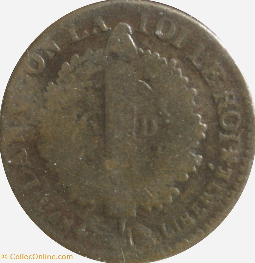 monnaies monde france constitution 6 deniers francais 1792 strasbourg