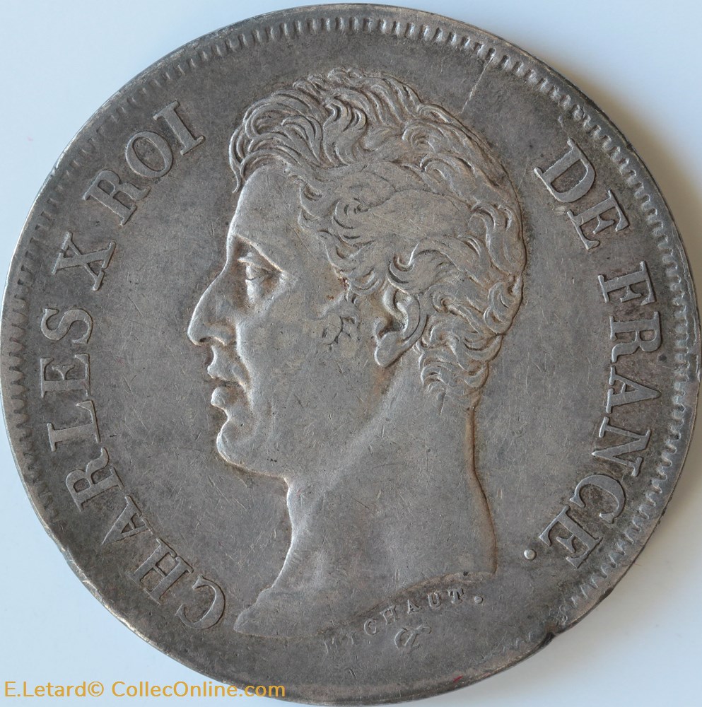 Charles X - 5 Francs Type 1 - 1826 MA monnaies monde france charles x 5 francs type 1 1826 ma