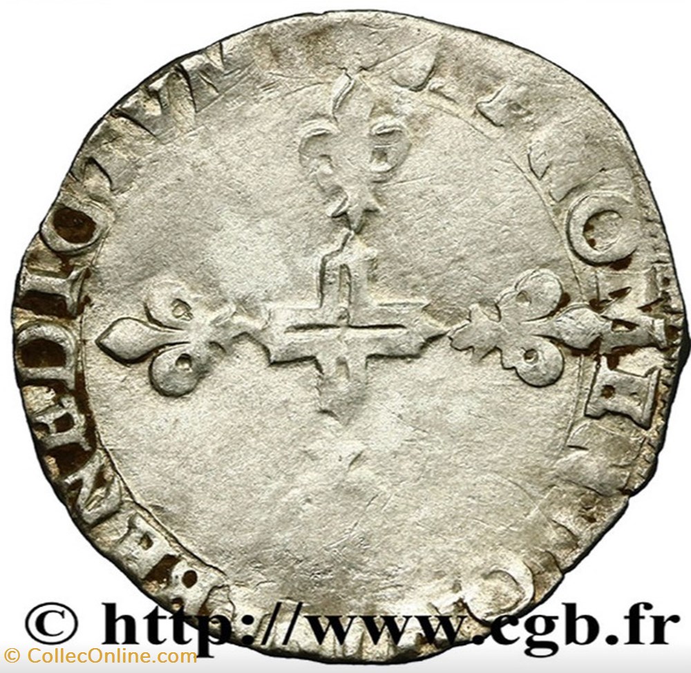 monnaies europe medievale france royales double sol parisis 1583 aix en provence