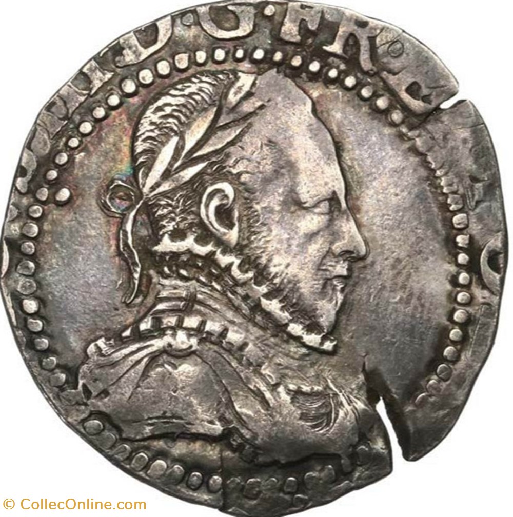 monnaies europe medievale france royales quart ecu au col gaufre 1581 g