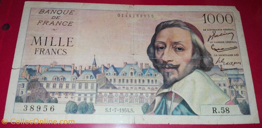 billets 1000 francs richelieu