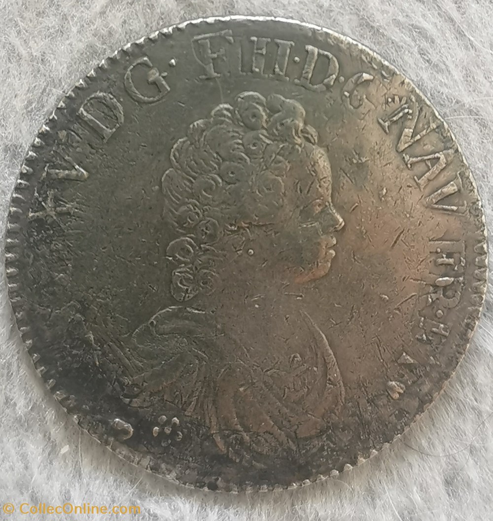 monnaies europe medievale france royales ecu vertugadin 1716 g