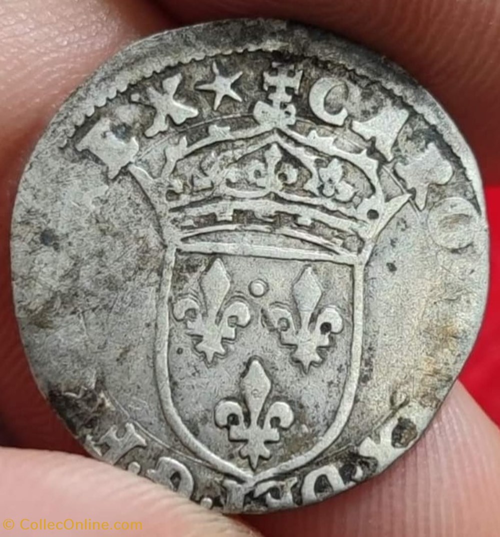 Charles IX - Sol Parisis 1571 G monnaies europe medievale france royales charles ix sol parisis 1571 g