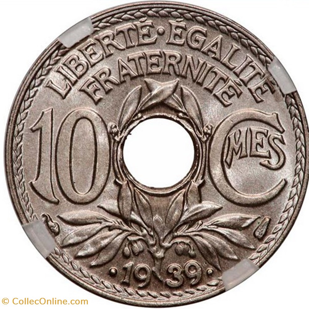 monnaies monde france dix centimes lindauer maillechort 1939