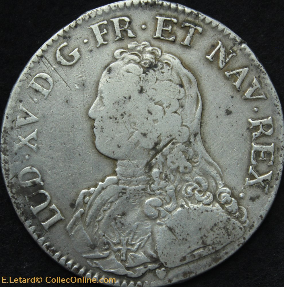 Ecu aux branches d'olivier 1726 G monnaies europe medievale france royales ecu aux branches olivier 1726 g