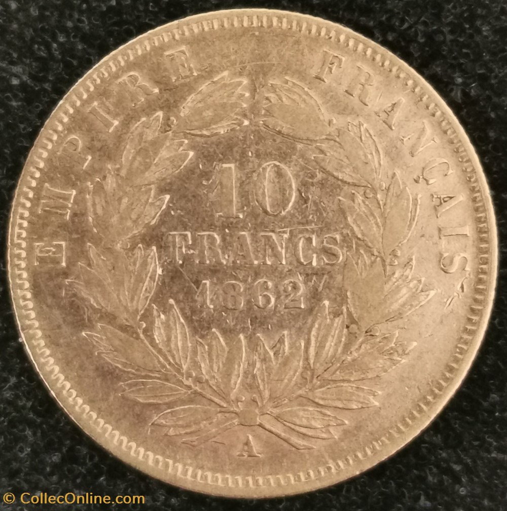 Napoléon III - 10 francs Tête laurée petit 10 monnaies monde france napoleon iii 10 francs tete lauree petit 10