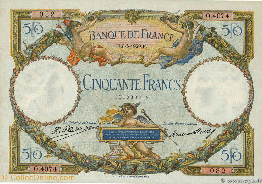 50 Francs Merson billets 50 francs merson