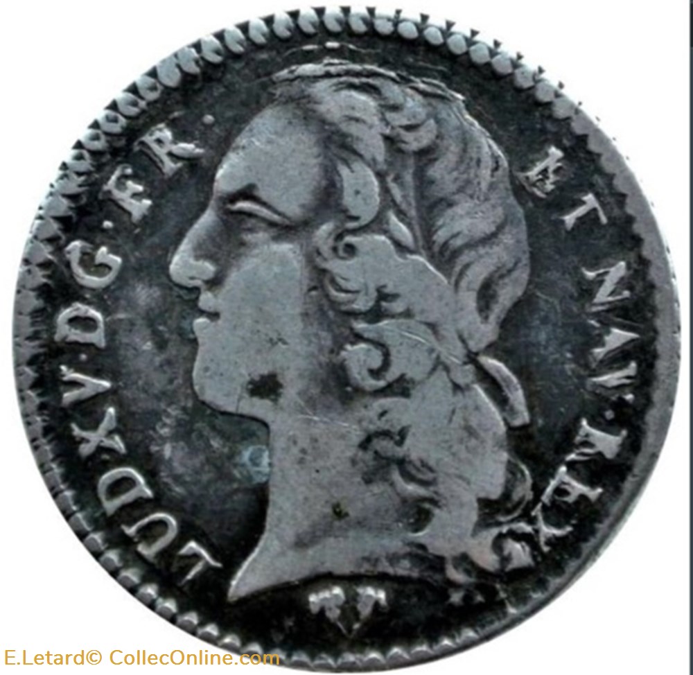 monnaies europe medievale france royales dixieme ecu au bandeau 1750 g