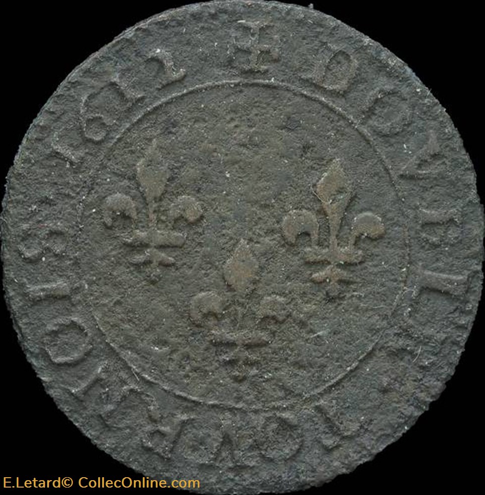 Louis XIII - Double Tournois de Paris Type 1 1612 - CGKL.386 monnaies europe medievale france royales louis xiii double tournois de paris type 1 1612 cgkl 386