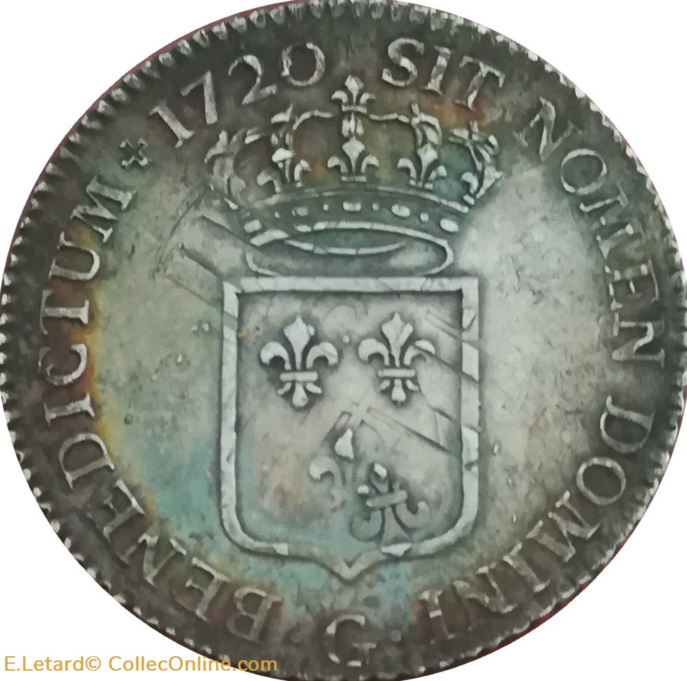 monnaies europe medievale royales tiers ecu de france 1720 g
