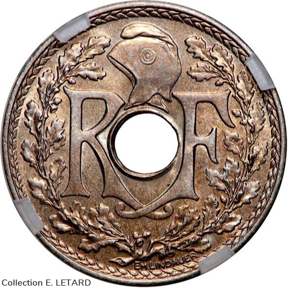 Vingt-Cinq Centimes Lindauer Maillechort monnaies monde france vingt cinq centimes lindauer maillechort