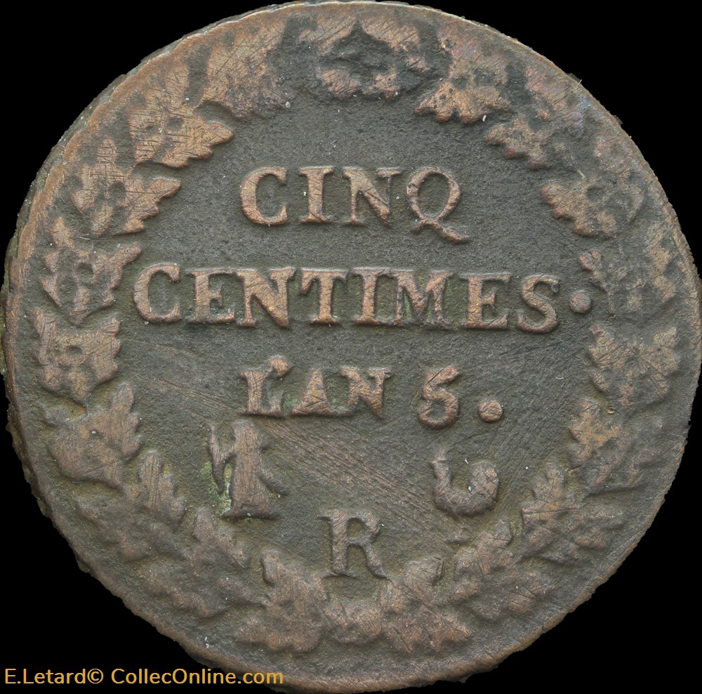 monnaies monde france cinq centimes an 5 r