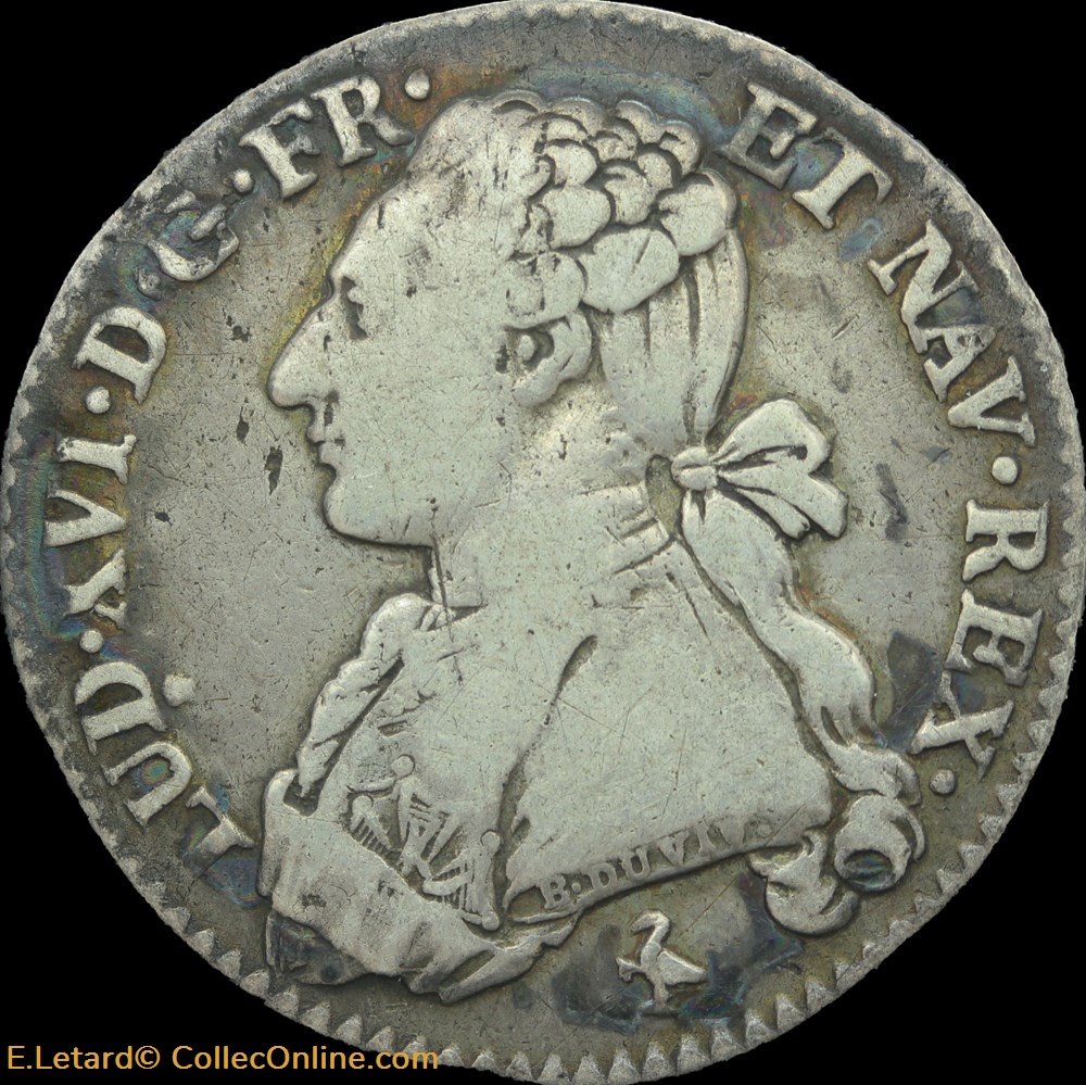 Cinquième d'écu aux lauriers 1778 A monnaies europe medievale france royales cinquieme ecu aux lauriers 1778 a