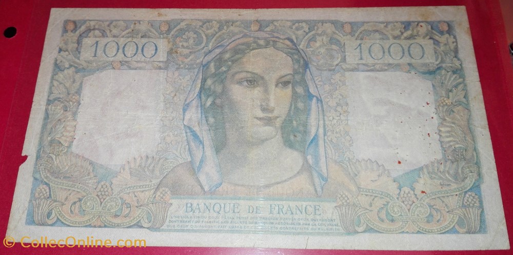 billets 1000 francs minerve et hercule