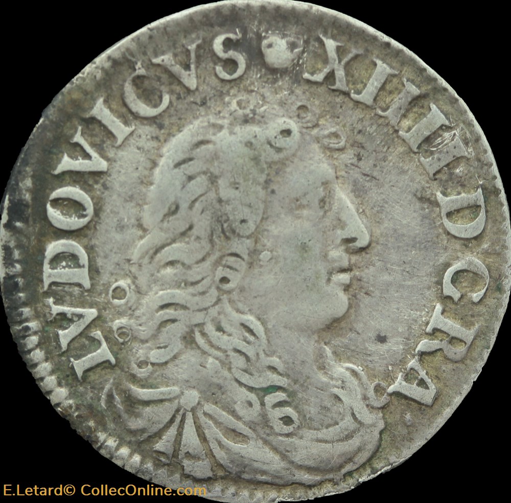 Quatre Sols des traitants 1675 D monnaies europe medievale france royales quatre sols des traitants 1675 d