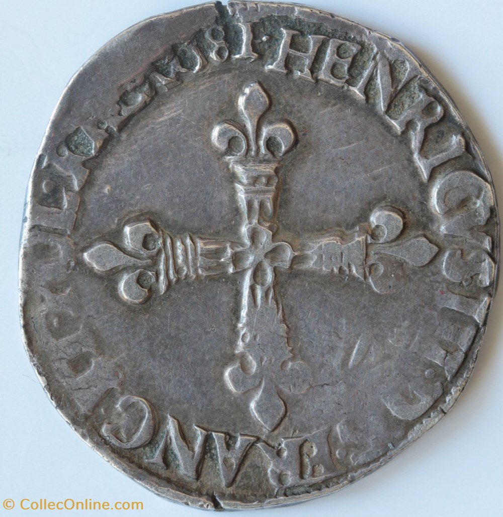 Quart d'Ecu - 1581 9 monnaies europe medievale france royales quart ecu 1581 9