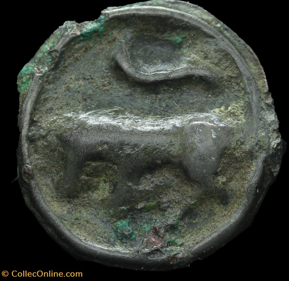monnaies antiques celtes turons potin a la tete diabolique