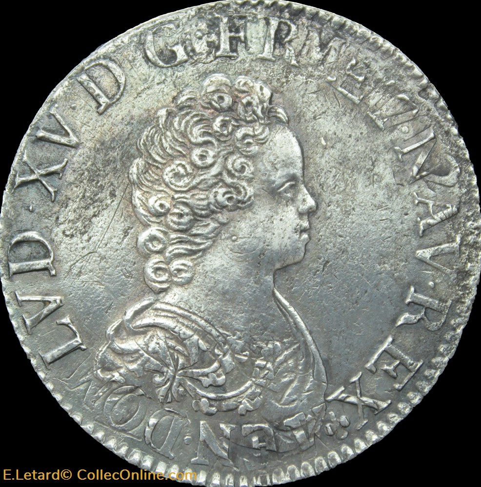 Ecu Vertugadin 1716 A monnaies europe medievale france royales ecu vertugadin 1716 a