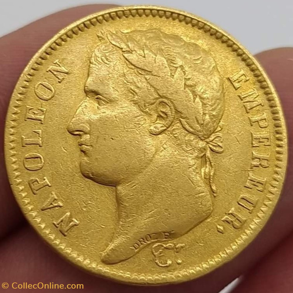 Napoléon Ier - 40 Francs - Tête laurée, République monnaies monde france napoleon ier 40 francs tete lauree republique