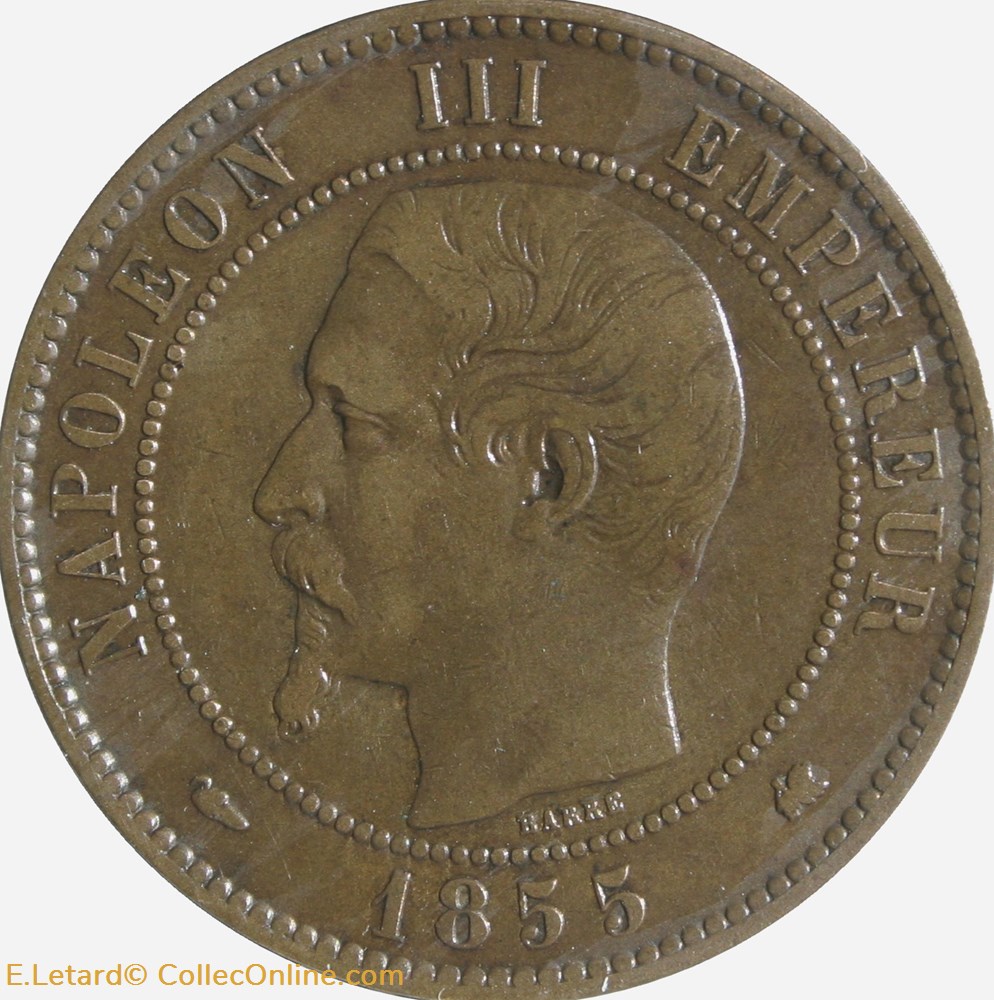 Napoléon III - 10 Centimes Tête nue - 1855 K monnaies monde france napoleon iii 10 centimes tete nue 1855 k