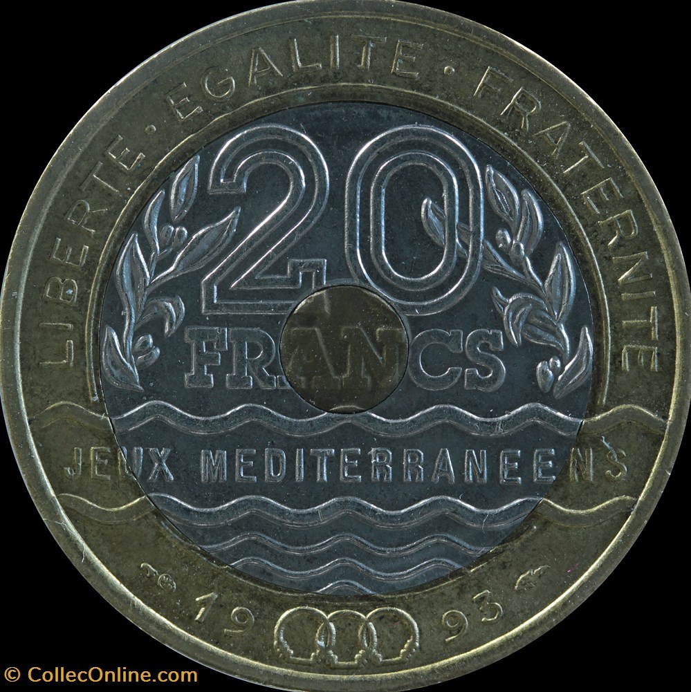 Vingt Francs Jeux Méditerranéens monnaies monde france vingt francs jeux mediterraneens
