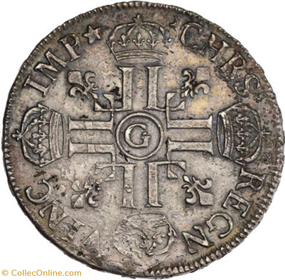 monnaies europe medievale france royales ecu aux 8l type 1 1691 g