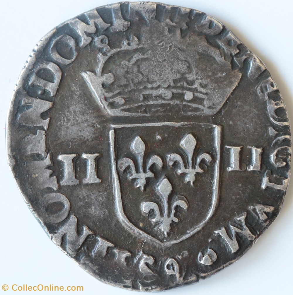 monnaies europe medievale france royales quart ecu 1586 9
