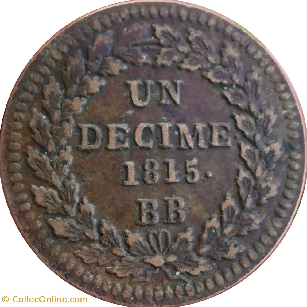 Décime - 1815 - Strasbourg monnaies monde france decime 1815 strasbourg