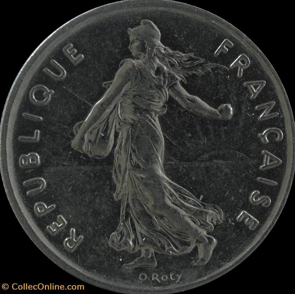 monnaies monde france cinq francs semeuse nickel
