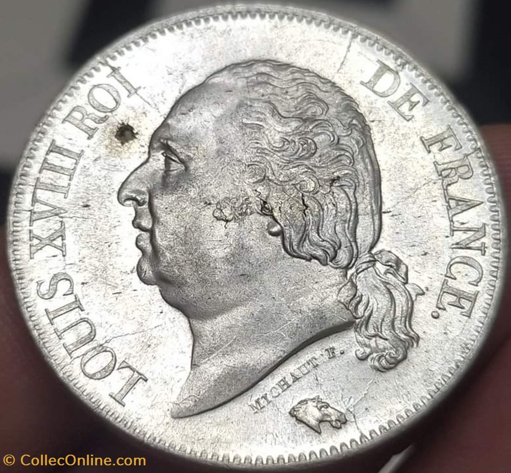 5 francs - 1822 W monnaies monde france 5 francs 1822 w