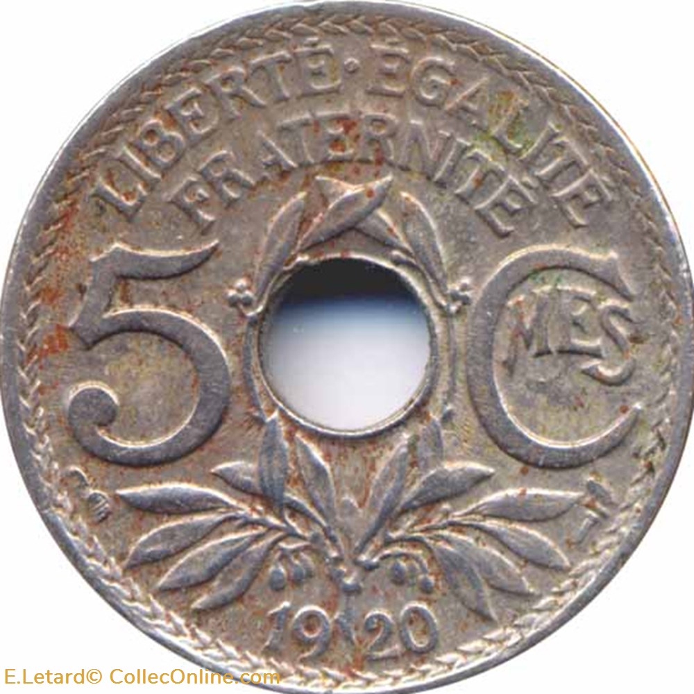 Cinq Centimes Lindauer grand module monnaies monde france cinq centimes lindauer grand module