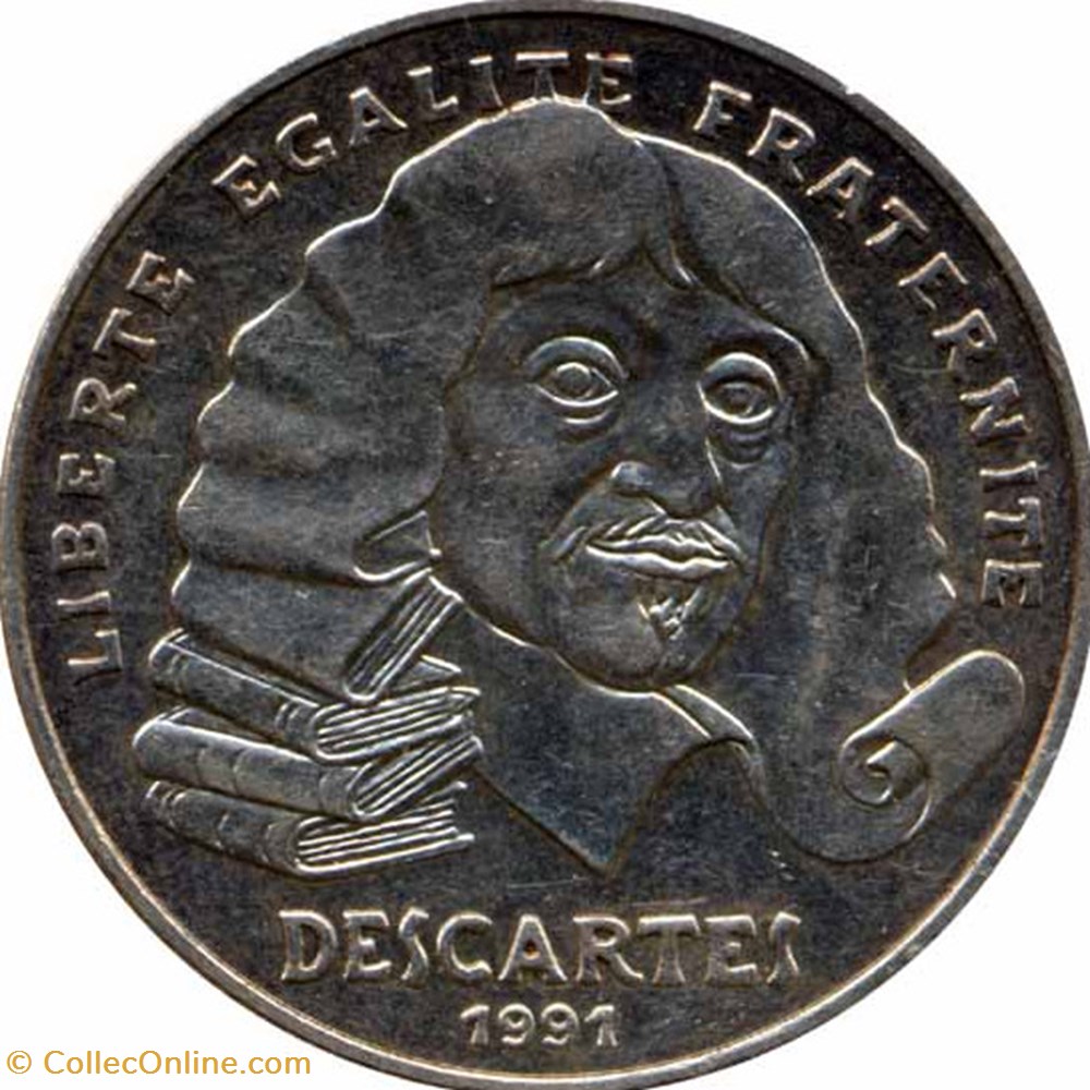 Cent Francs Descartes monnaies monde france cent francs descartes