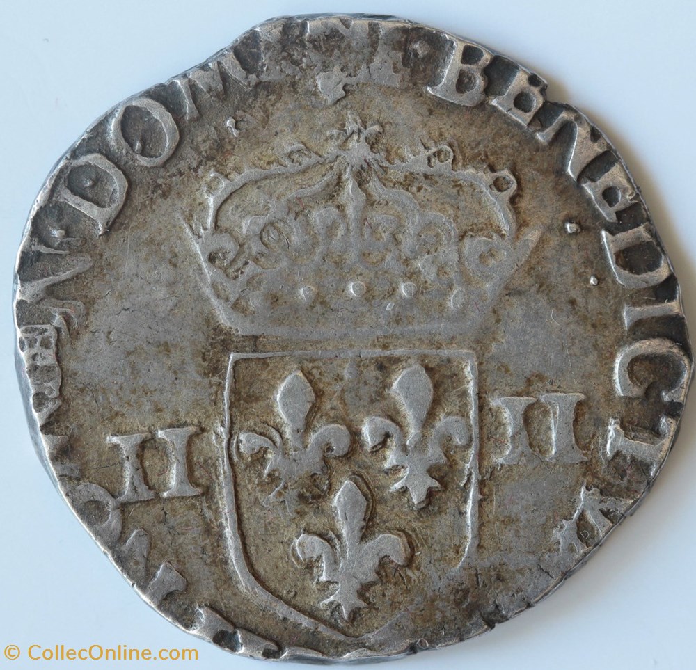 Quart d'Ecu - 1583 9 monnaies europe medievale france royales quart ecu 1583 9