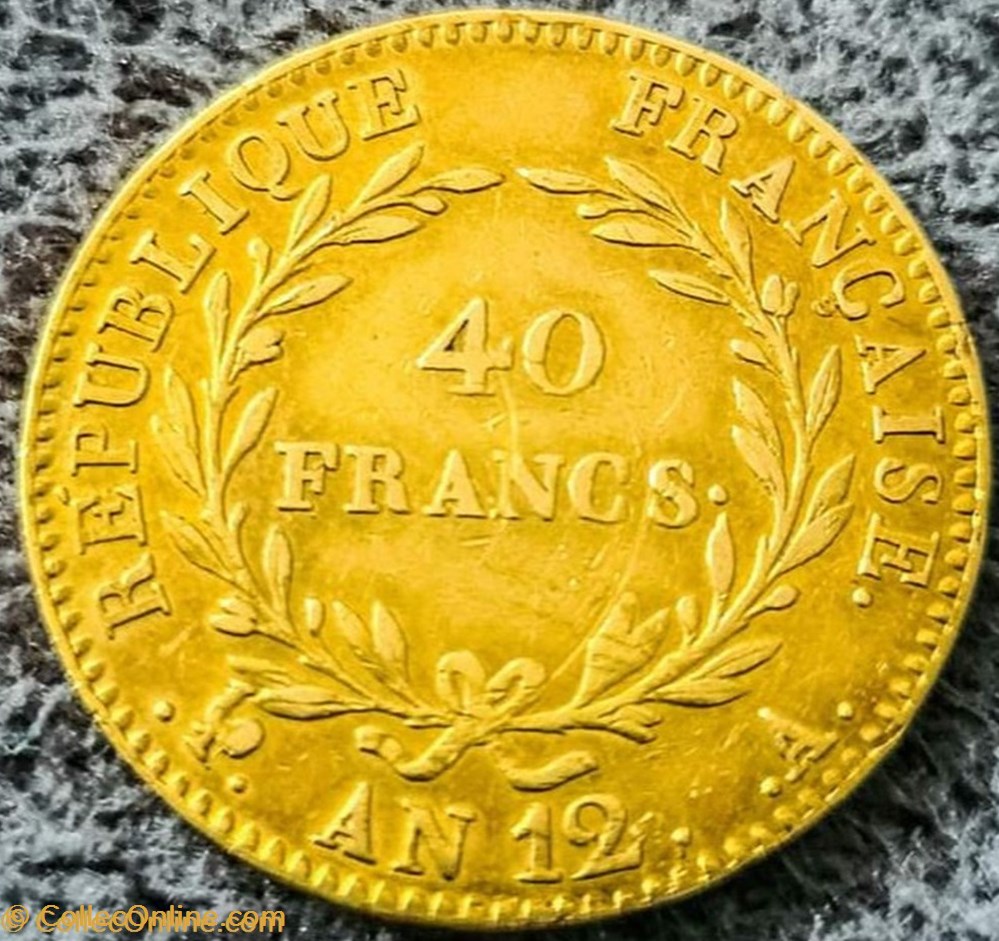 40 francs - An 12 A monnaies monde france 40 francs an 12 a