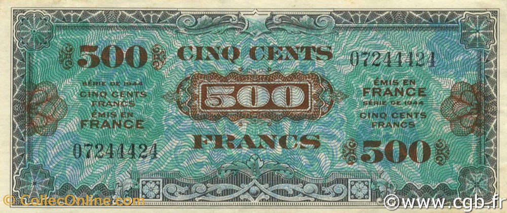 500 Francs Drapeau billets 500 francs drapeau
