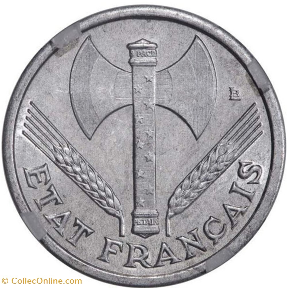 monnaies monde france un franc francisque legere 1944