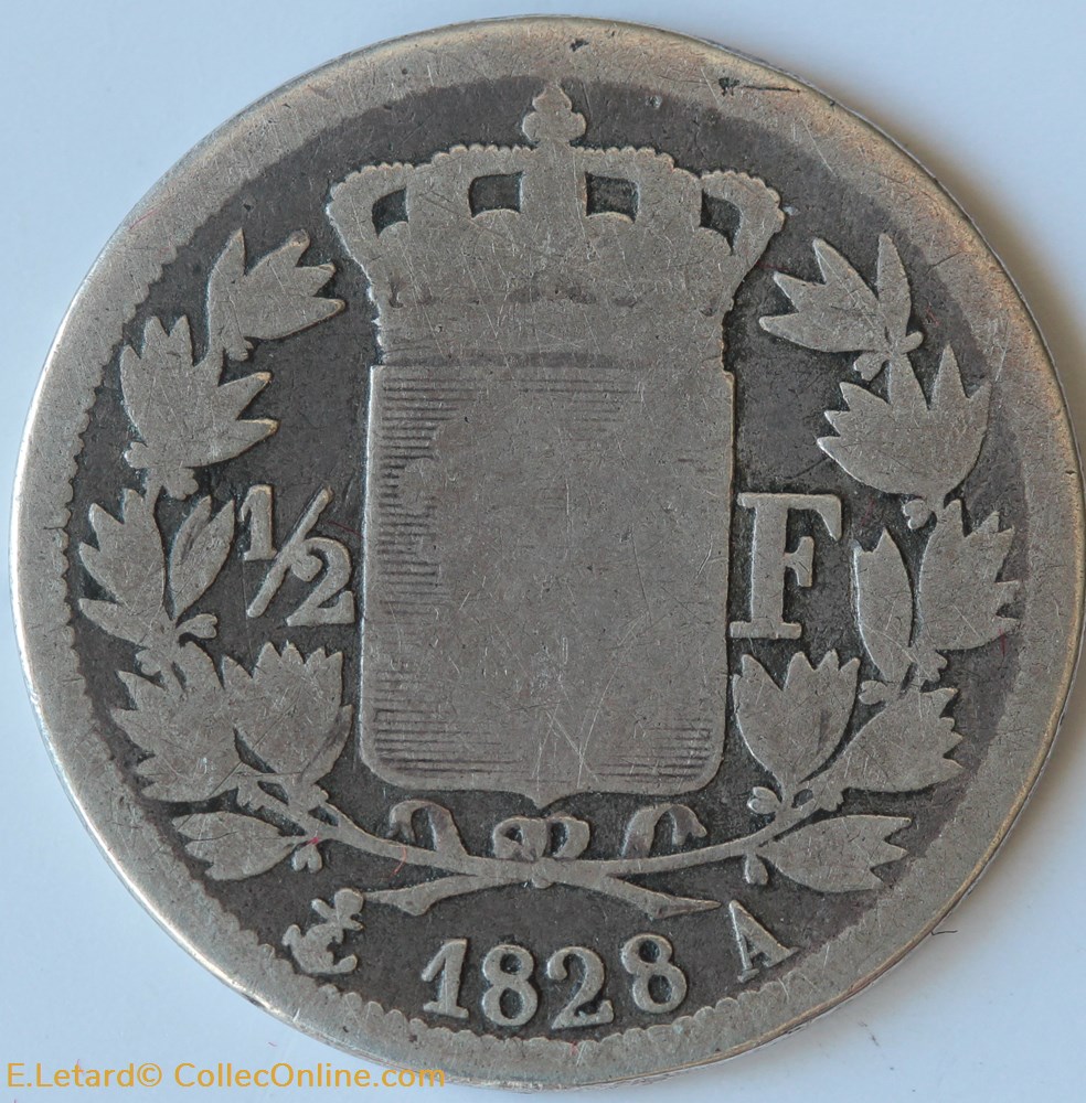 Charles X - 1/2 Franc - 1828 A monnaies monde france charles x 1 2 franc 1828 a