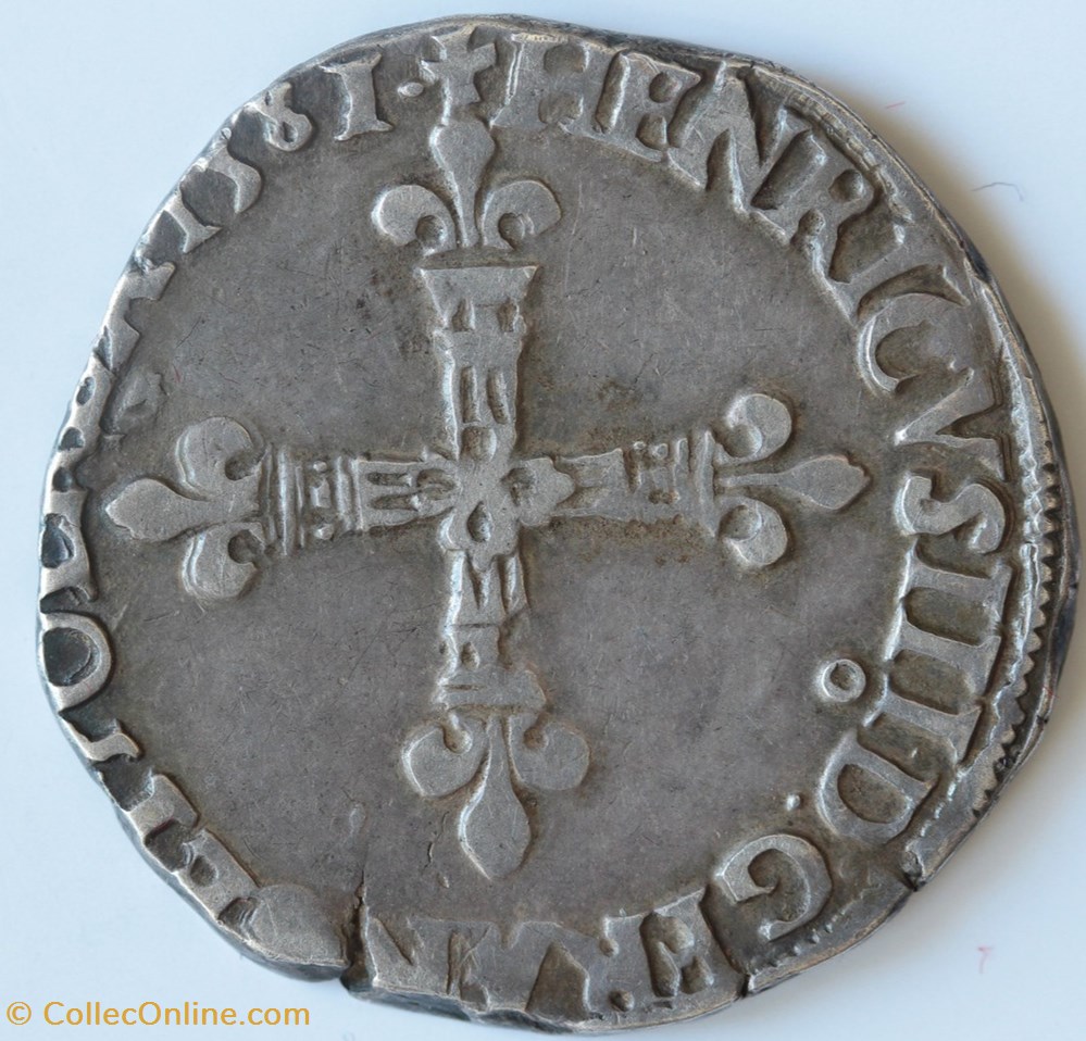 monnaies europe medievale france royales quart ecu 1581 9