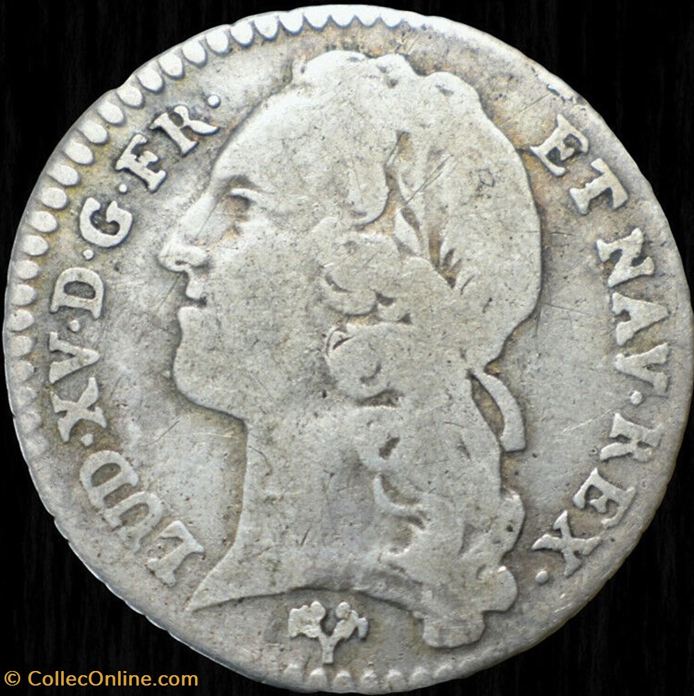 Dixième d'écu au bandeau 1745 G monnaies europe medievale france royales dixieme ecu au bandeau 1745 g