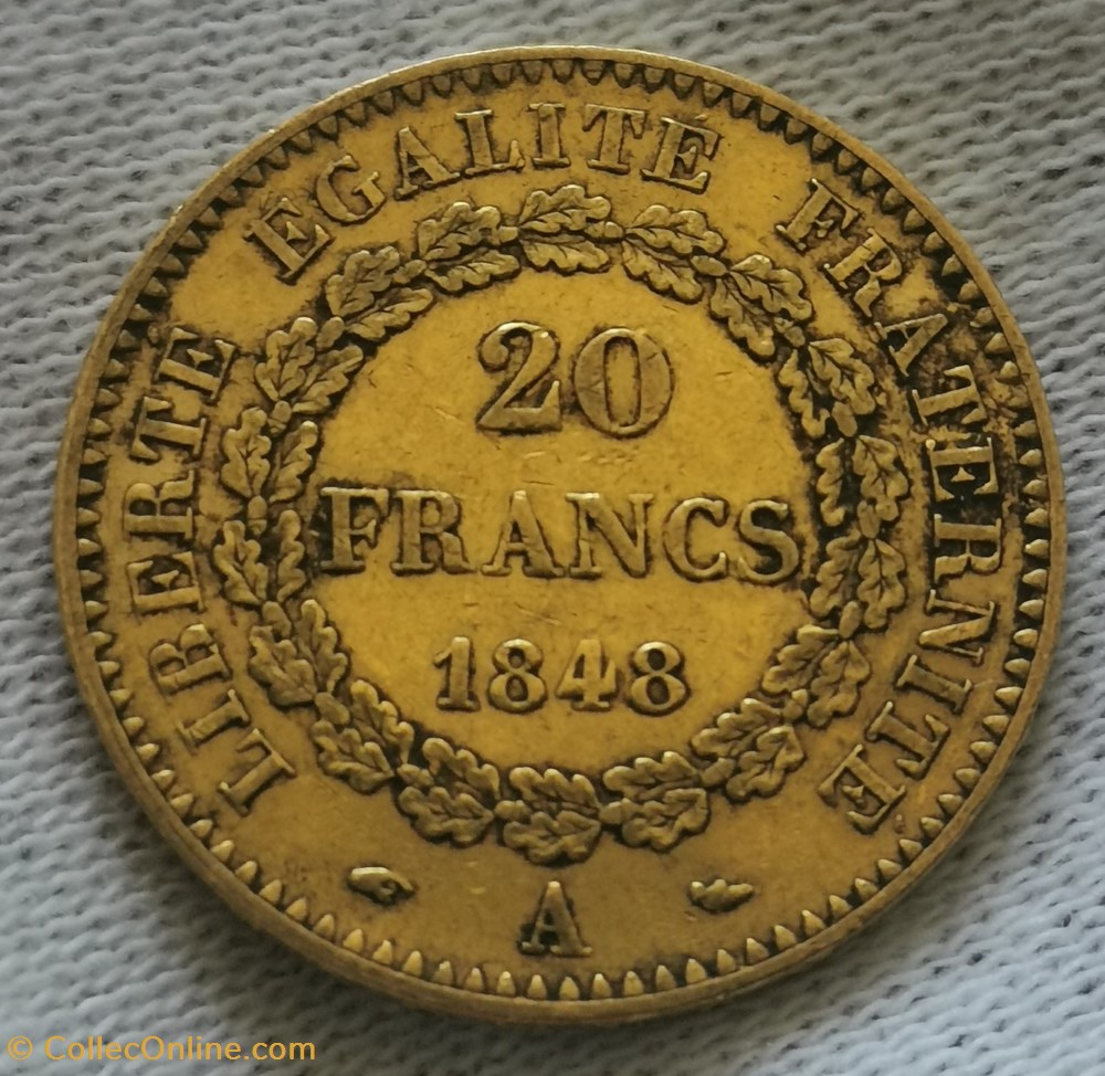 Seconde République - 20 Francs - Génie monnaies monde france seconde republique 20 francs genie