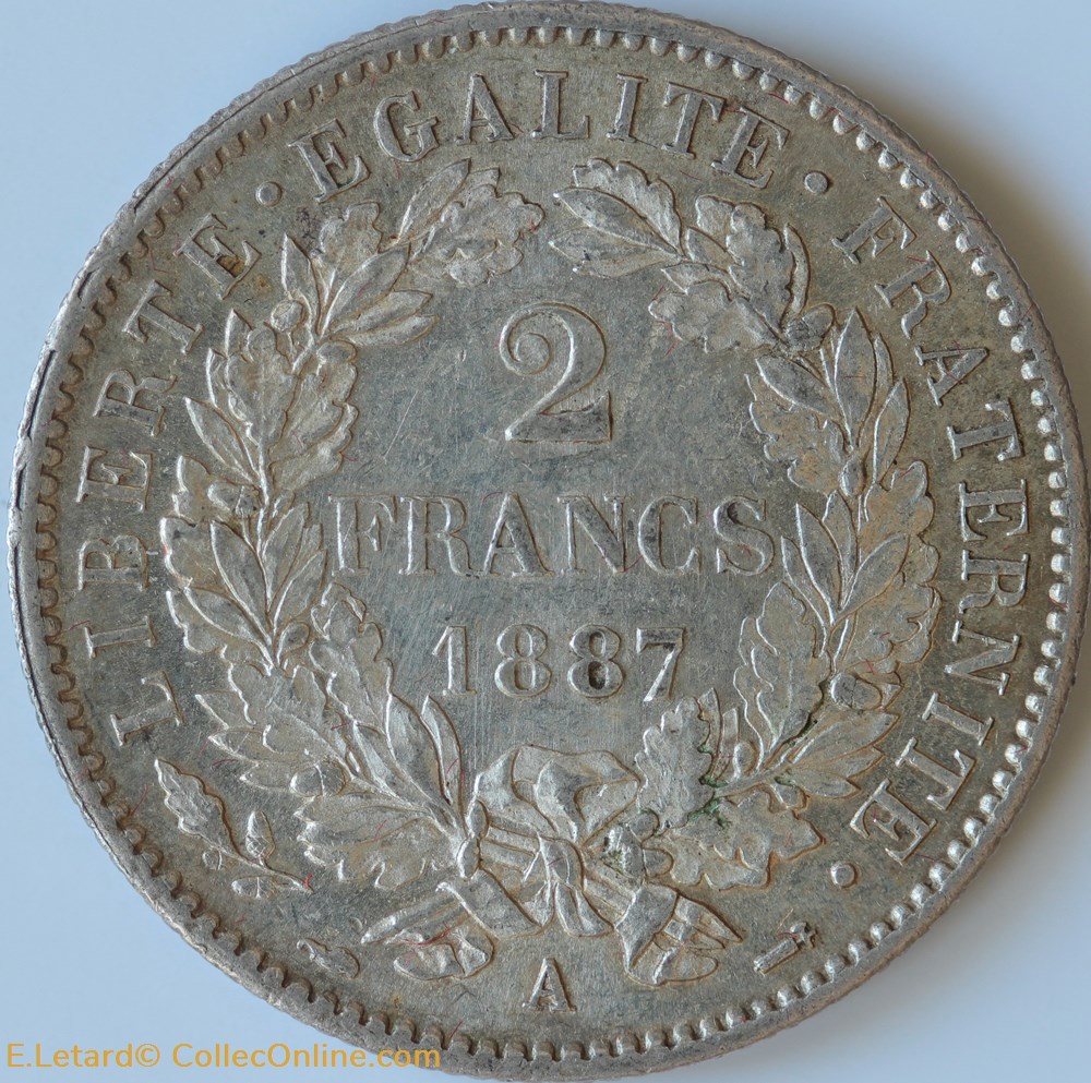 Deux Francs Cérès avec légende monnaies monde france deux francs ceres avec legende