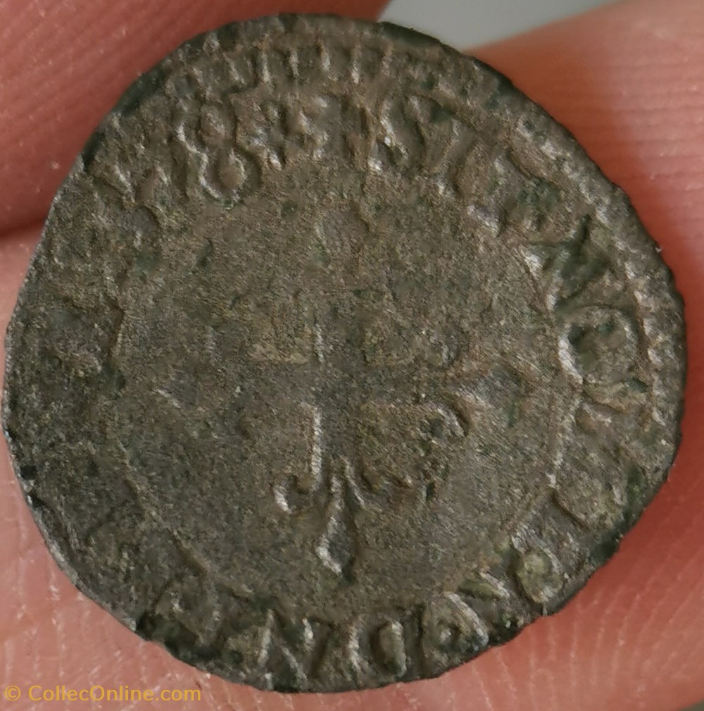 Liard à l'H courronné - 1578 G monnaies europe medievale france royales liard a h courronne 1578 g