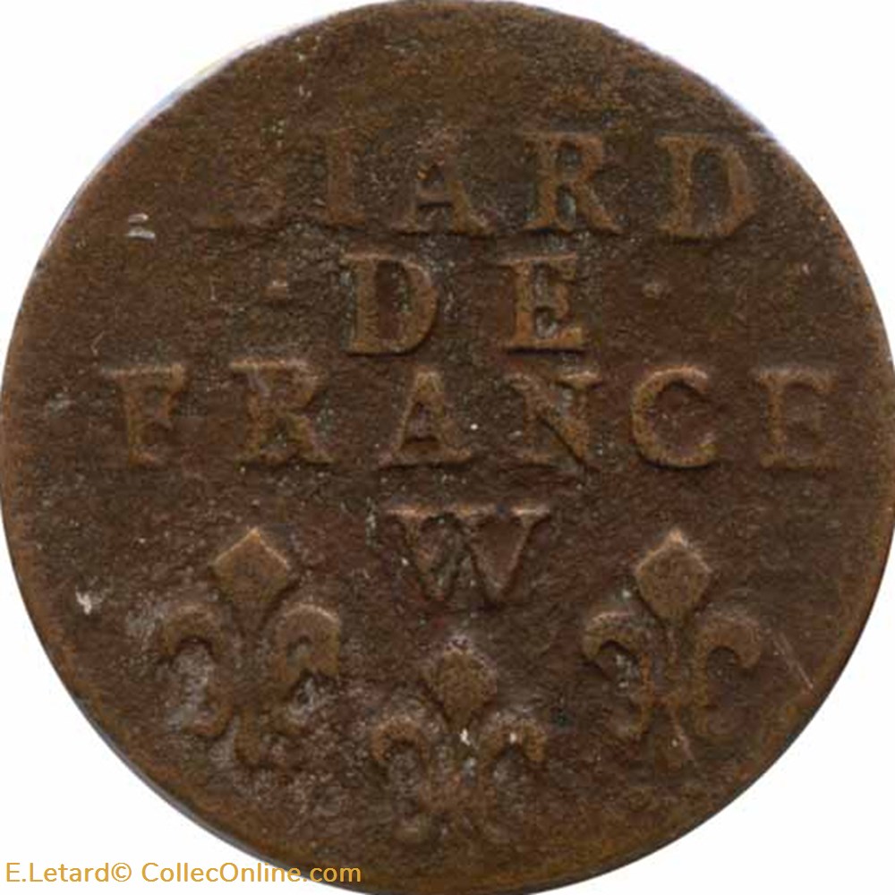 monnaies europe medievale royales liard de france au buste nu 1714 w