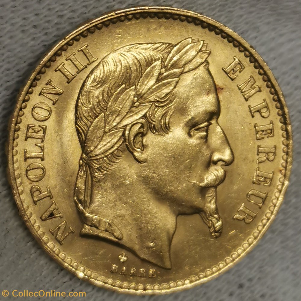 Napoléon III - 20 Francs Tête Laurée monnaies monde france napoleon iii 20 francs tete lauree
