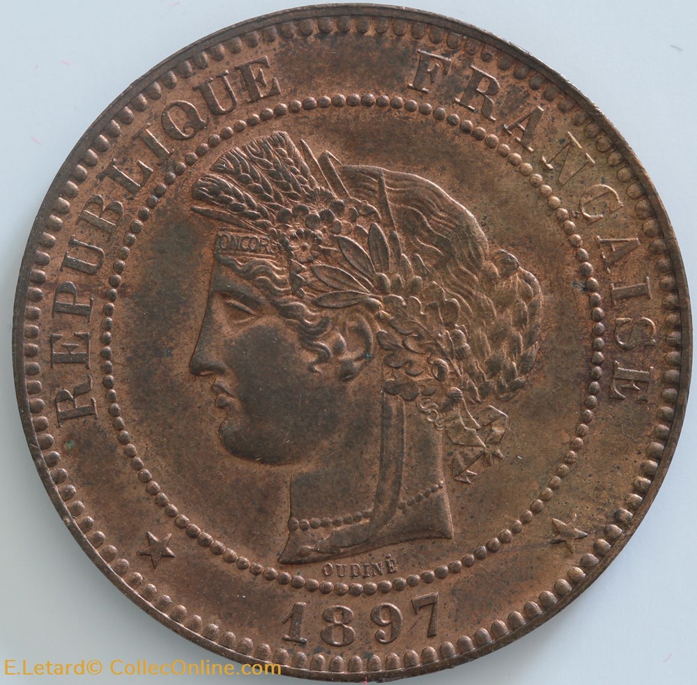 Dix Centimes Cérès monnaies monde france dix centimes ceres
