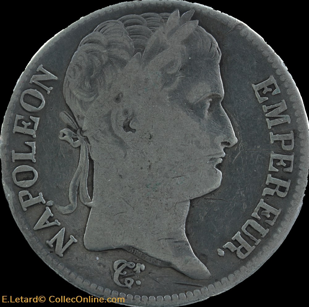 5 Francs - Laurée Empire - 1811 D monnaie france moderne 5 francs lauree empire 1811 d