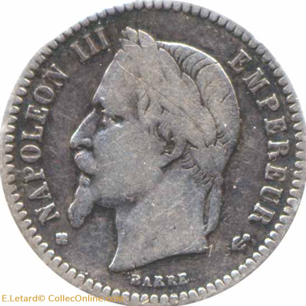 Napoléon III - 50 Centimes Tête laurée - 1864 BB monnaies monde france napoleon iii 50 centimes tete lauree 1864 bb